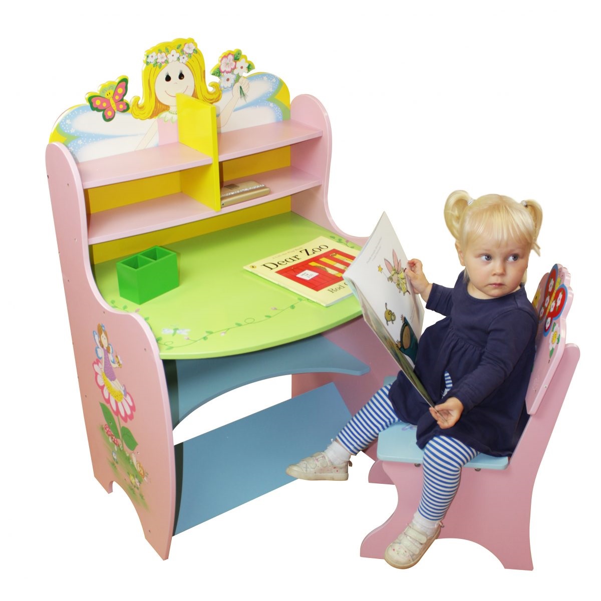 ourselves if you can intersection Birou copii cu etajera Fairy si scaunel cu spatar din lemn MDF Liberty  House Toys OnlyToys